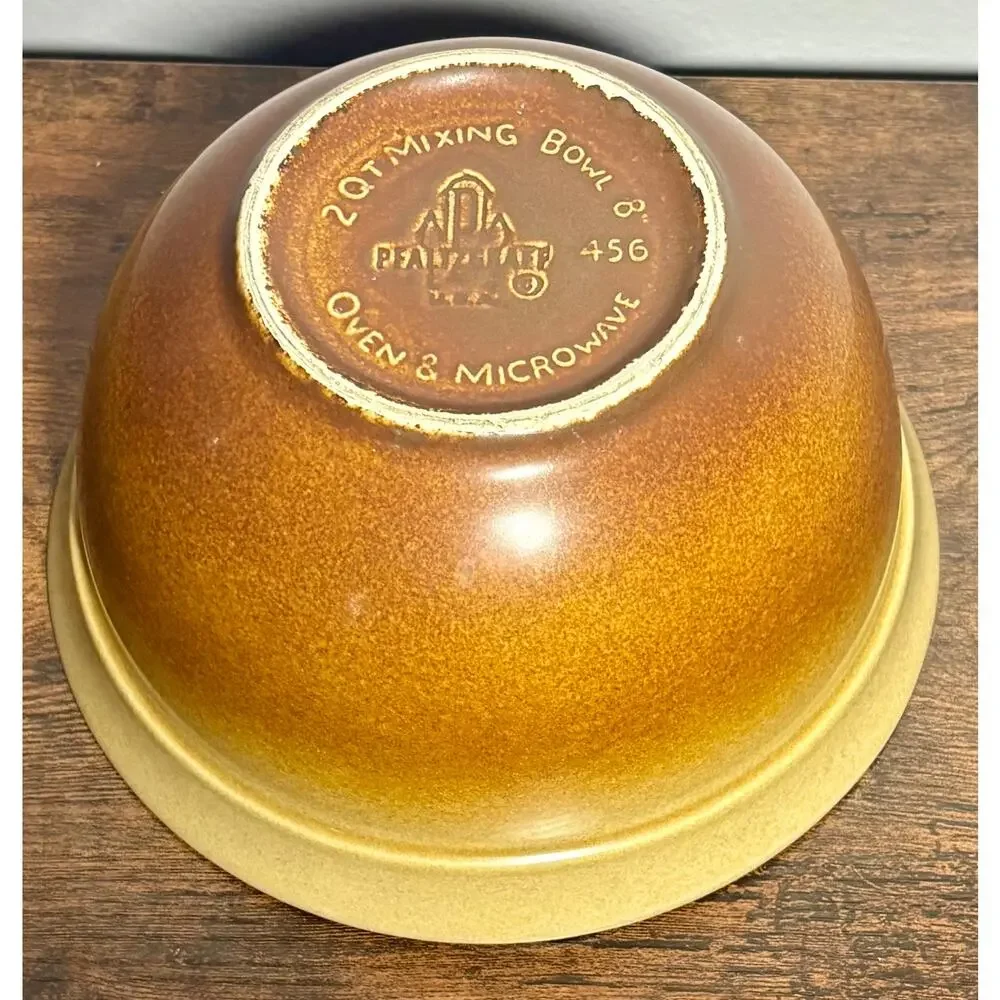 Vintage Pfaltzgraff 2 Qt Stoneware Mixing Bowl 456 Oven & Microwave Made in USA
